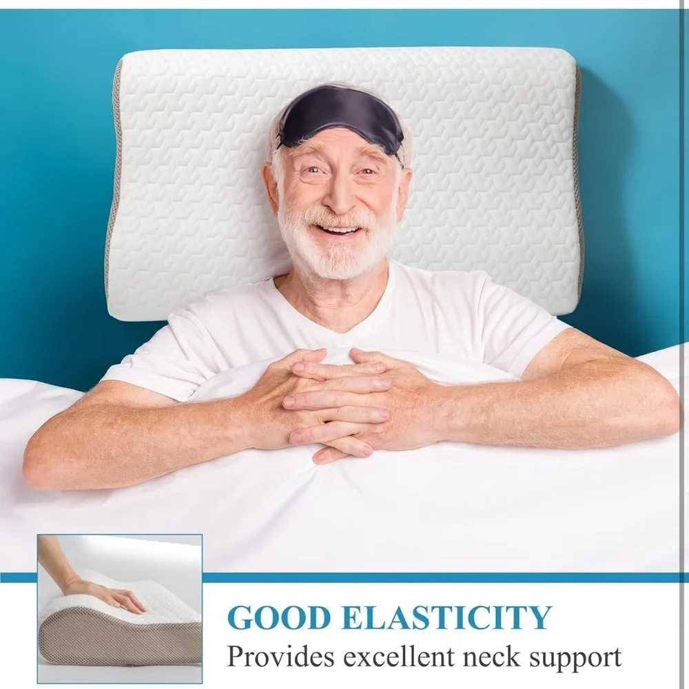 Bed Pillow for Seniors & Elderly, New Material Firm Enhanced Neck Support
